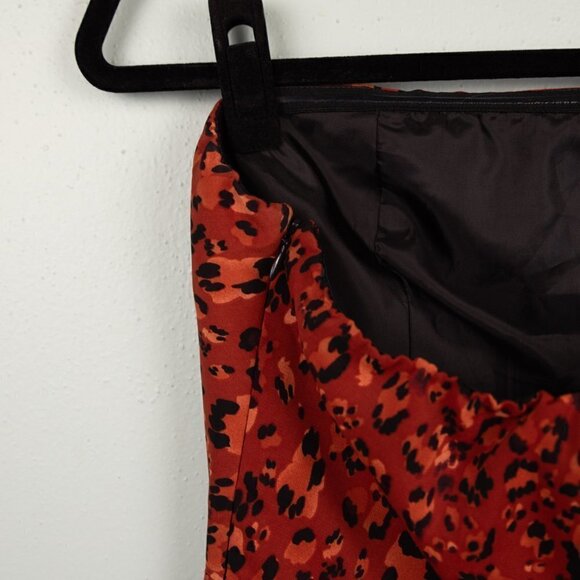 The Limited orange cheetah print strapless dress-6 - Picture 4 of 5